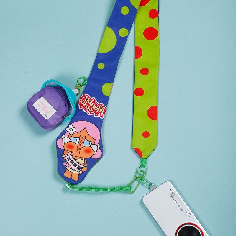 Summer Cartoon Cute Phone Lanyard with Anti-Lost Design, Comes with Earphone Case and Phone Strap