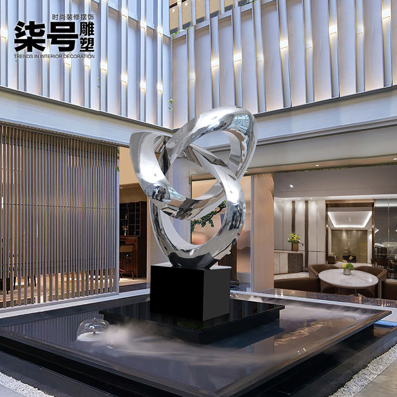Hotel lobby ornaments Large floor-to-ceiling shopping mall square sculpture manufacturers custom outdoor decoration Stainless steel artwork