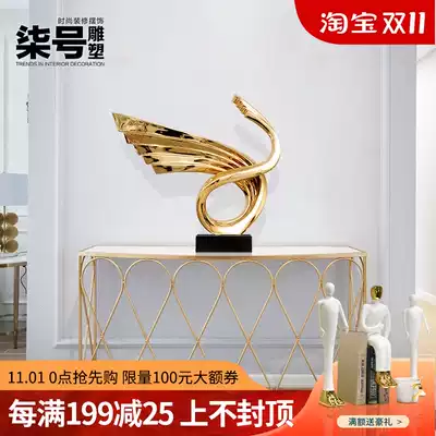 Hotel living room model room aisle porch decoration crafts creative abstract sculpture resin plating soft decoration
