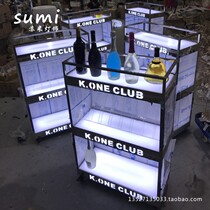 LED luminous wine cabinet Double champagne cabinet LED display wine cabinet Bar night ktv luminous wine rack Three-layer wine rack