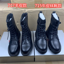 Original single leather black Martin boots female 2021 autumn and winter New English style thick soles soft leather skinny boots comfortable socks boots