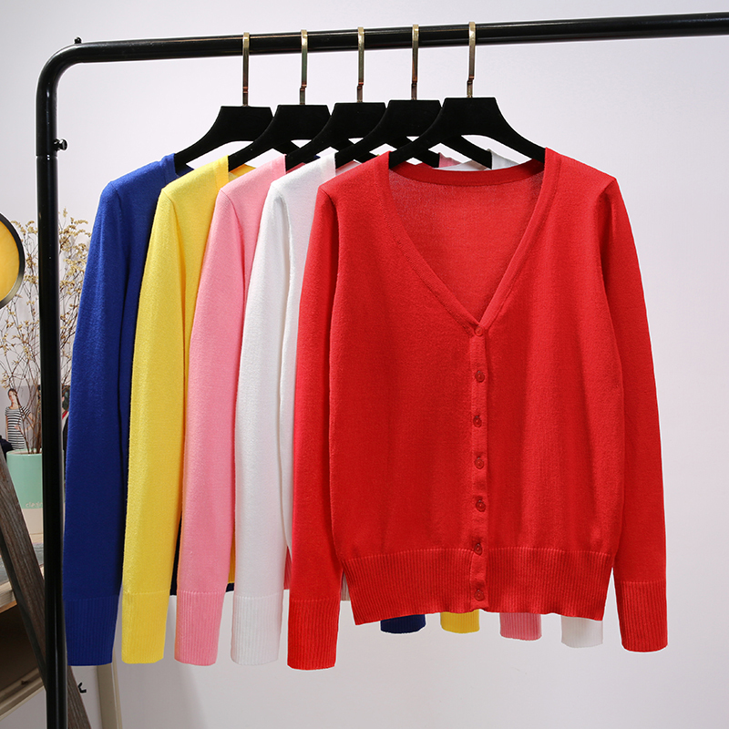 Knitted Cardigan for Women, Spring and Autumn, Short, Thin, Korean Style, Loose, Versatile, Early Spring Outerwear, Long-Sleeved Sweater Jacket