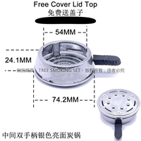 Темно -серая средняя двойная ручка серебряная и яркая