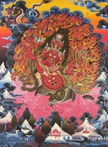 Collection grade pure gold La Hula Ya Hula protection Nepal pure hand-painted pure hand-made Tibet Thangka