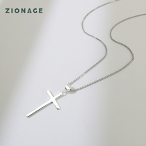 Simple 925 silver cross choker Girl Necklace Korean version of hipster snake bone neck chain birthday gift