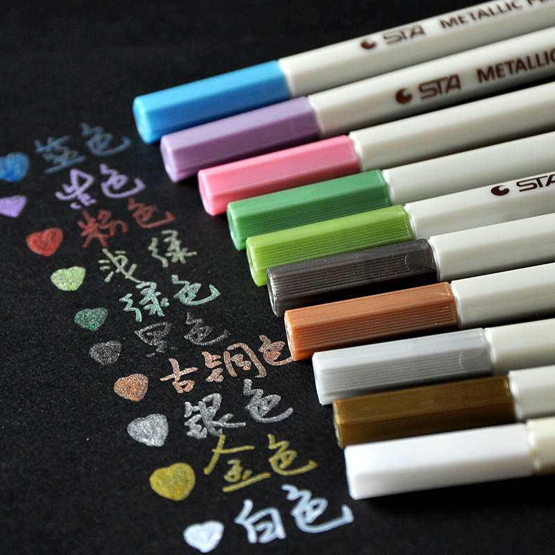 Paint pen metal coloured pen with a hard head