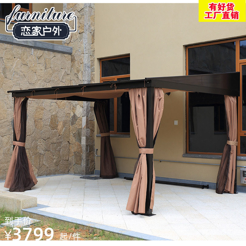 Outdoor pavilion Roman tent villa garden awning canopy courtyard outdoor courtyard terrace iron pavilion