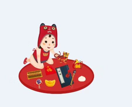虎头帽抓周