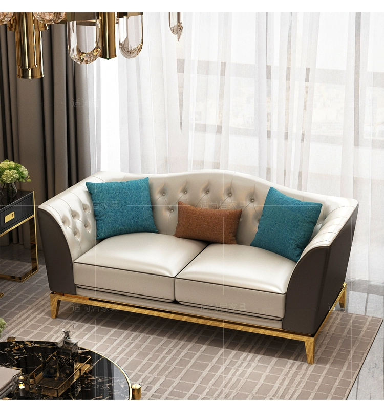 Sau khi ánh sáng sang trọng sofa da hiện đại của Mỹ căn hộ nhỏ da nhỏ gọn thời trang ba đôi chữ số kết hợp phòng khách sẵn sàng - Ghế sô pha