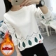 Quần áo mùa thu đông cộng với áo nhung dày lên áo thun dài tay 13 trường trung học cơ sở 14 học sinh nữ 16 tuổi Quần áo ấm áo phông nữ rộng