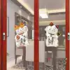 Cute Lucky cat cartoon wall sticker New Year Spring Festival window glass door and window decoration sticker art