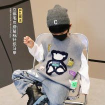 Fall Winter 2022 New Boys and Girls Camouflage Stereoscopic Sweater Kids Knitwear in Gilet Label