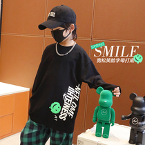 Small Crooked Home 2022 Boy loaded with Spring Summer season new childrens baby Baby pure cotton Leisure Ocean Long sleeves T-shirt