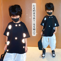 Baby Girls Summer 2022 New Reflective Dots T-Shirt Baby High-end Kids Crew Neck Middle Large Kids Korean Style