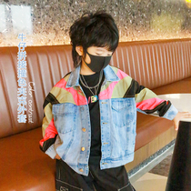 Small Crooked Children Clothing 2022 Spring New Boy Denim Jacket Children CUHK Childrens Baby Foreign Air Boomer Blouse