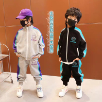 Small Crooked Boy Clothes 2022 Spring Autumn Season New Two Sets of Baby Han Edition CUHK Childrens Sport Packaged Chauer