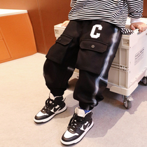 Small Crooked Boy Clothes 2022 Spring Autumn Season New Long Pants Baby Loose CUHK Child Foreign Air Children Casual Pants