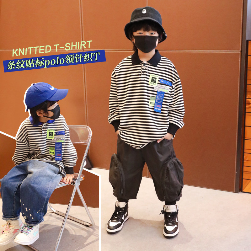 (Limited time seckill) Xiaoweijia boys' clothing season top Korean version of the big children's T-shirt POLO shirt trend