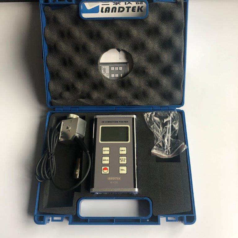 Measurement of Acceleration Displacement Velocity of 3D Vibrometer VM-6380 3-dimensional Piezometric Vibration Sensor