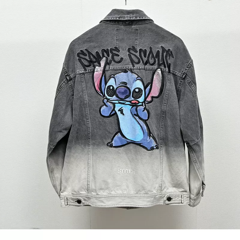Джинсовая куртка с градиентной стиркой для мужчин ABLE JEANS Мужчины и женщины топ лацкан свободная модная куртка