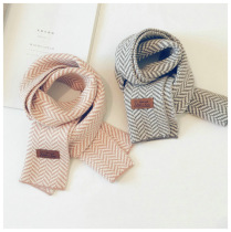 Autumn and winter Korean version of the tide herringbone childrens scarf cotton men and women wool warm baby collar