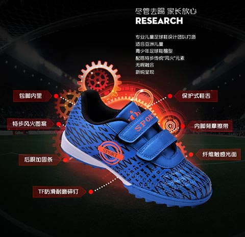 Giày bóng đá trẻ em nam và nữ Velcro khóa AG móng tay dài và ngắn học sinh bị gãy móng tay trẻ em giày bóng đá giày thể dục