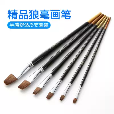 6 packs of log poles, flat front wolf brush, gouache brush set, oil painting pen, random hair