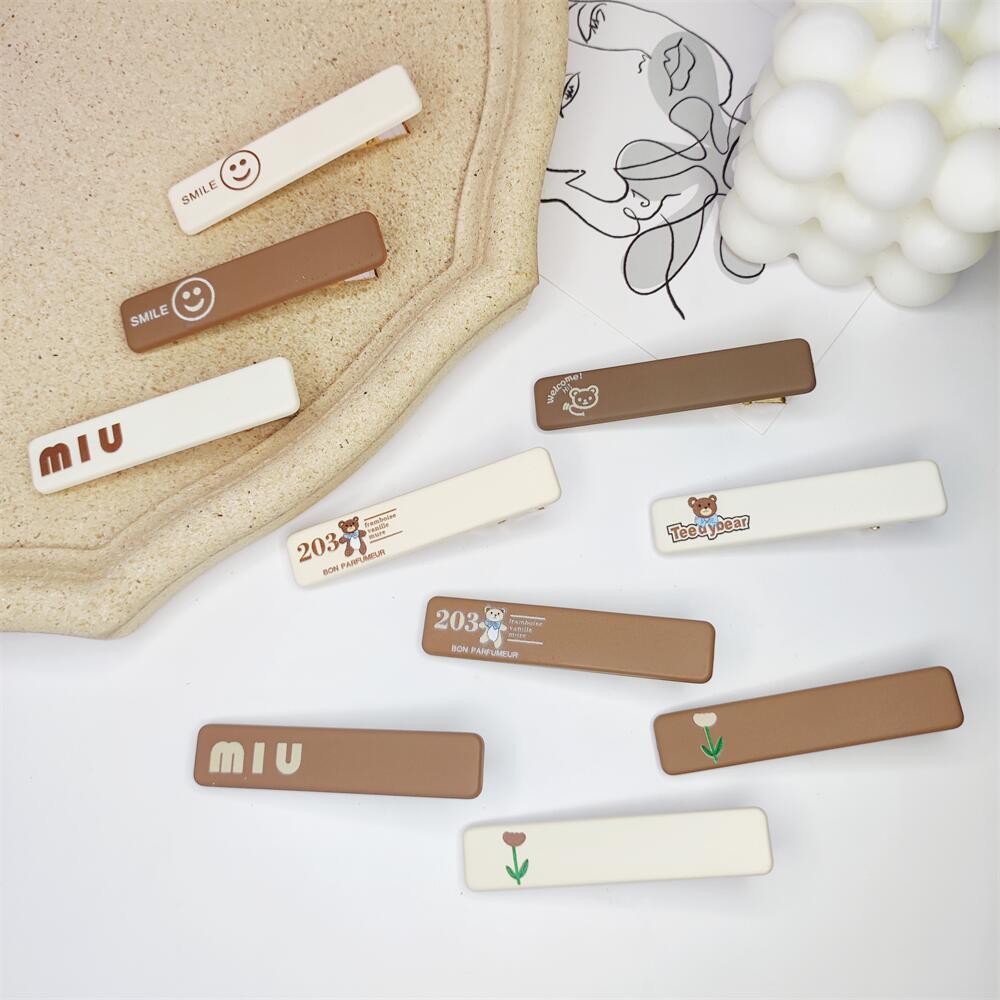 2022 New internet Red teenage girl Little Bear Smiling Face BB Clip Hairpin Clips Side Summer Lipped Haircut Clips Hair Clips Headwear