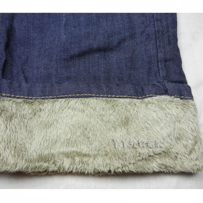 Mùa đông 120-165 quần áo trẻ em lớn quần bé trai denim co giãn đầy đủ quần jeans cắt quần chuẩn hai lớp quần jean baggi trẻ em