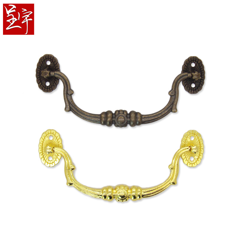 B053 alloy imitation ancient handle retro wood case special handle accessories Euro style handle cabinet door drawer pull handle-Taobao