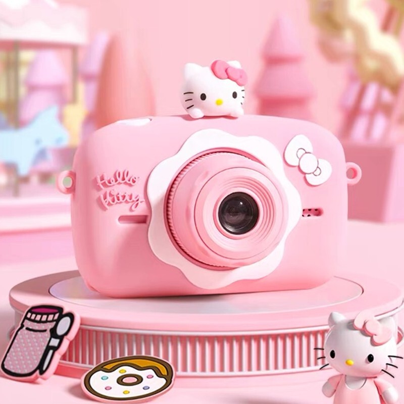 Hellokitty Kidsren's Digital Camera Toy Can Take Photos, Front and Rear Small Slr Camera, Birthday Gift for Girls on Children's Day