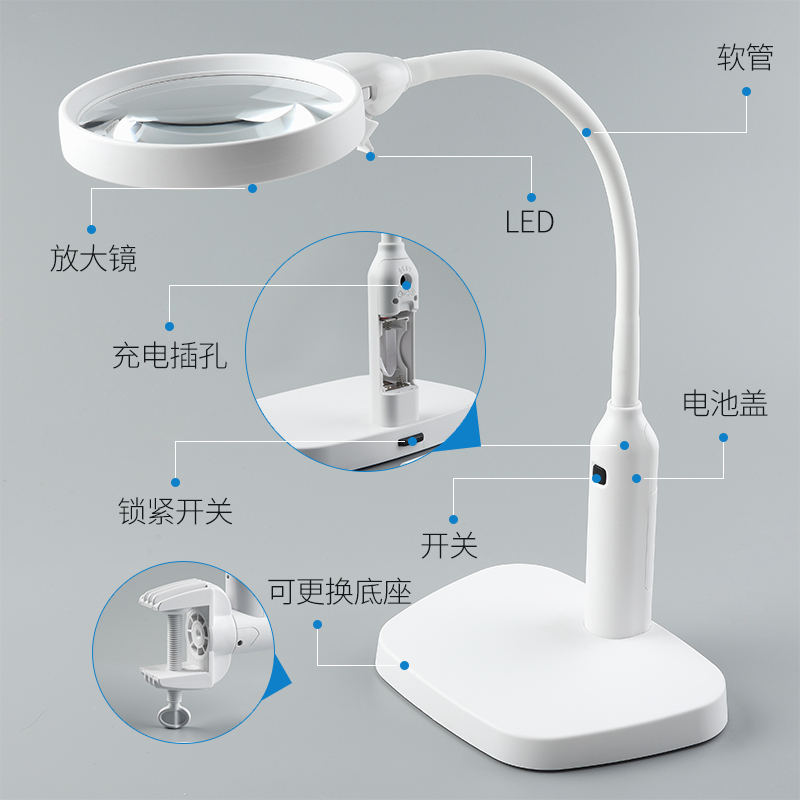 Купить Папка рабочий стол лупа свет led мобильный телефон служба с hd ...