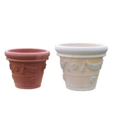 [爱丽思IRIS凸纹加厚树脂花塑料花盆欧式阳台花园家庭种花种树盆栽]