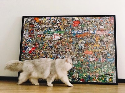 Solid wood 3 cm thickened solid wood soda can puzzle photo frame 1000 pieces 1500 pieces 2000 pieces poster picture frame set