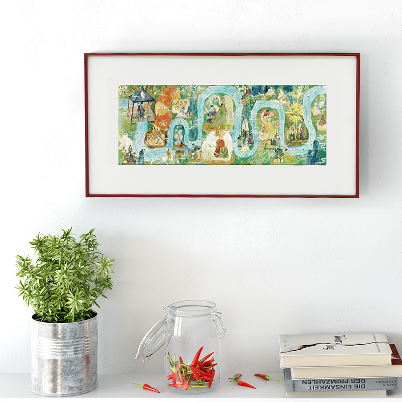 Mulan Ci jigsaw puzzle 300 pieces of solid wood photo frame Falling God 512 pieces 520 pieces of Lanting sequence Puzzle mounting custom