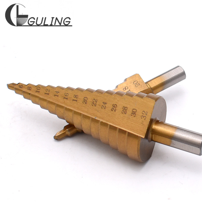 Triangular Shank Ladder Drilling steps Countersunk Woodwork Drills 4-12 Iron plate Steel plate Aluminum Plate Chamberler Pagoda Driller