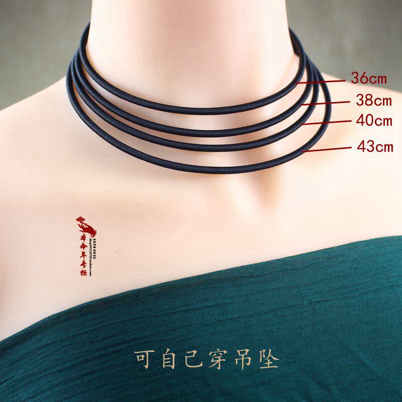 Adult Female Lock Bone Chain Short Neckline Rope DIY Black Minima 100 lap 3D Hard gold and silver lock handwoven pendant rope