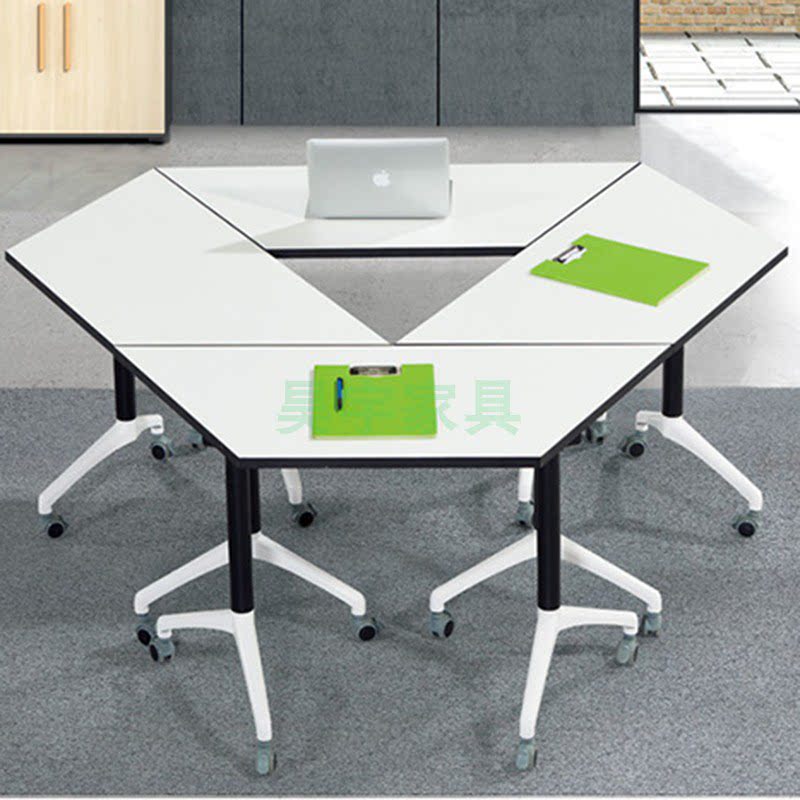 Fan-shaped multifunctional combination splicing conference table folding training table rectangular bar desk folding conference table