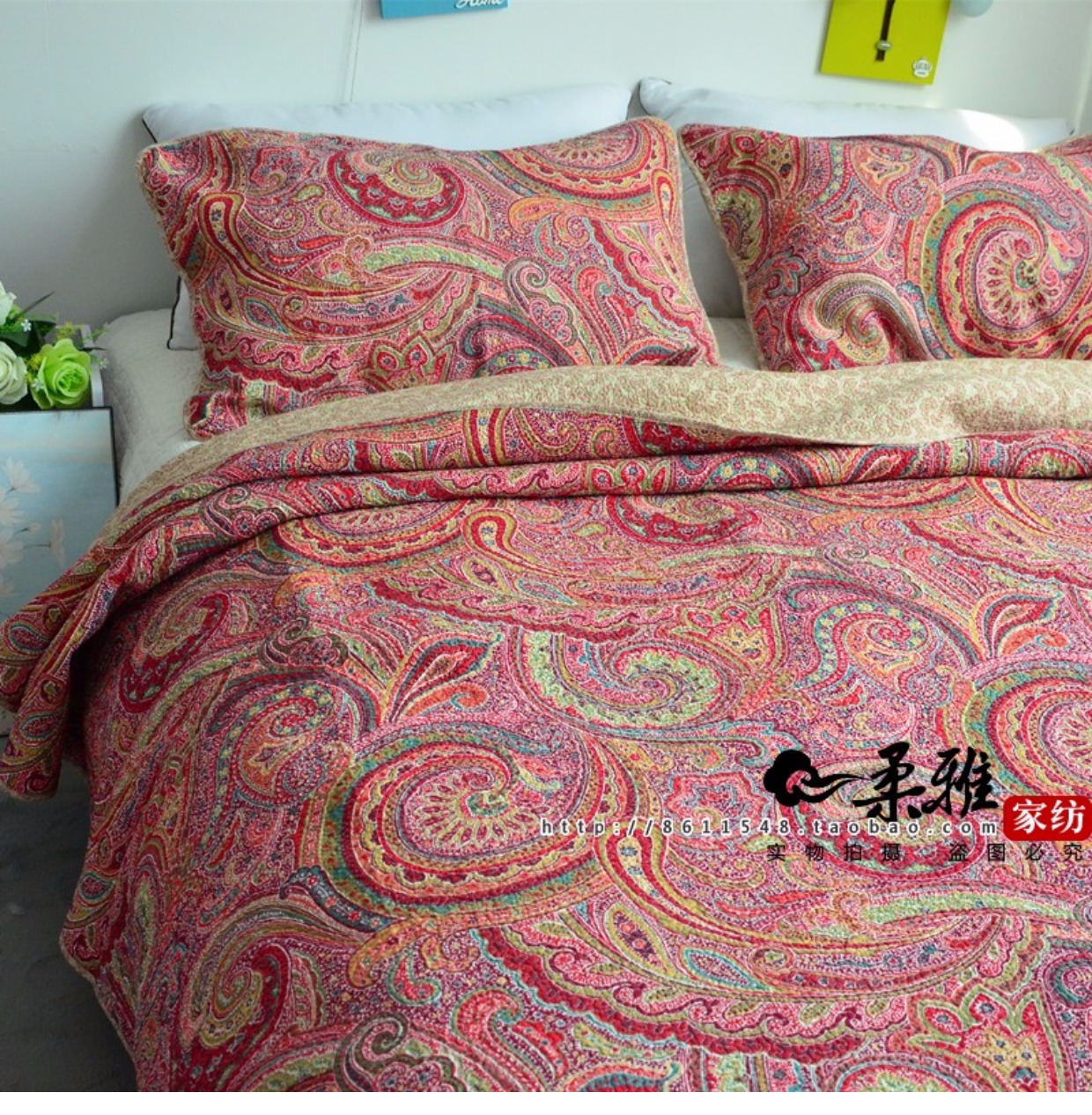 Chăn bông Mỹ mùa xuân và mùa thu quilting là chăn bông đôi ba mảnh được điều hòa không khí bởi mùa hè giặt chăn - Trải giường drap giường 1mx2m