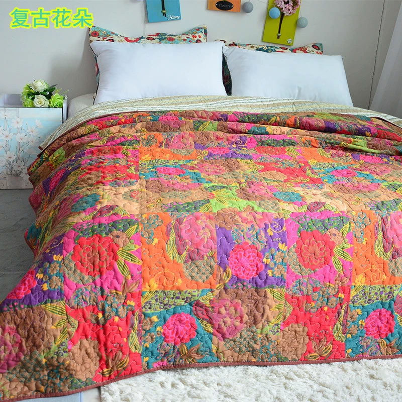 炕 pad mùa xuân và mùa thu bông chần bông đôi quilting điều hòa không khí đã được rửa sạch bởi mùa hè quilt mỏng giường bìa mảnh duy nhất