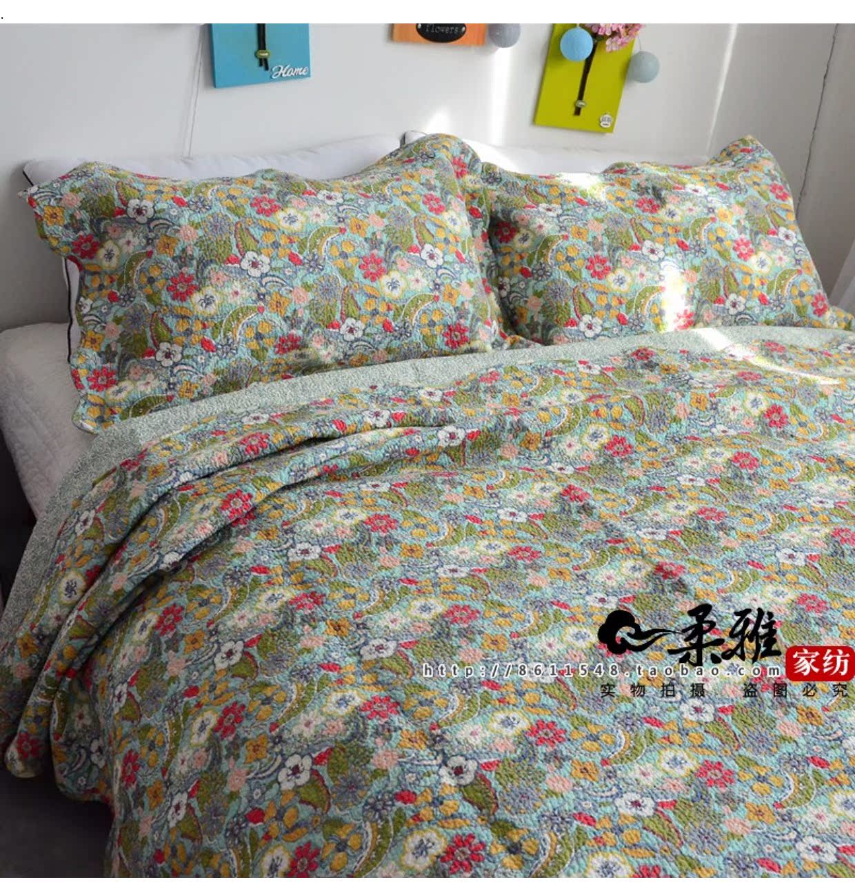 Mùa xuân mục vụ châu Âu và mùa hè chăn bông bông điều hòa không khí giường là mùa hè mát mẻ bởi đôi giường lanh ba mảnh ga trải giường
