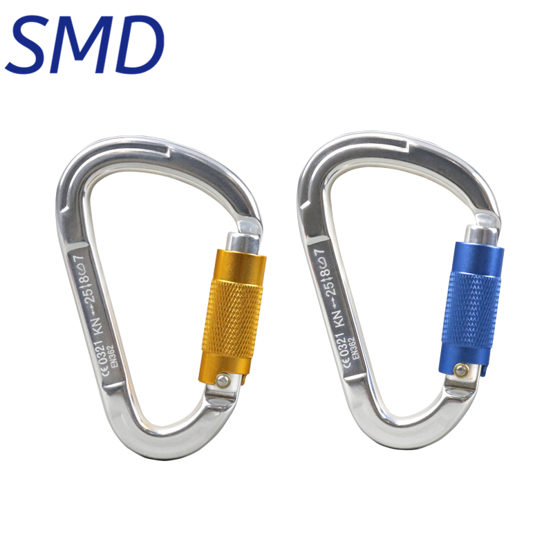 Outdoor climbing buckle load bearing rock climbing main lock d type main lock pear shaped automatic lock rock climbing safety hook lock