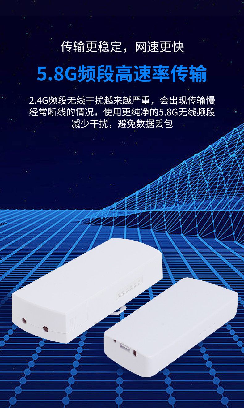 Сетевой мост 柏迈监控专用无线网桥1-3公里2.4g/5.8g电梯5.8户外防水无线网桥