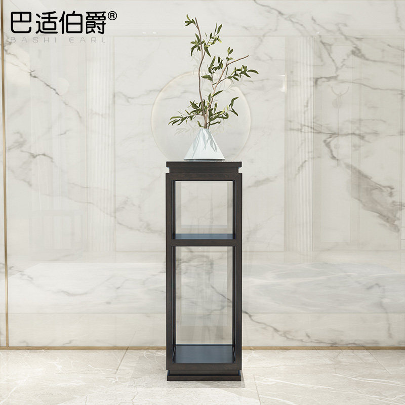 New Chinese Flower Racks Zen Solid Wood Floor Tea Room Living-room Living-room Balcony Xuanguan Flowers A Few Bonsai Swing Pieces Decorative Shelve