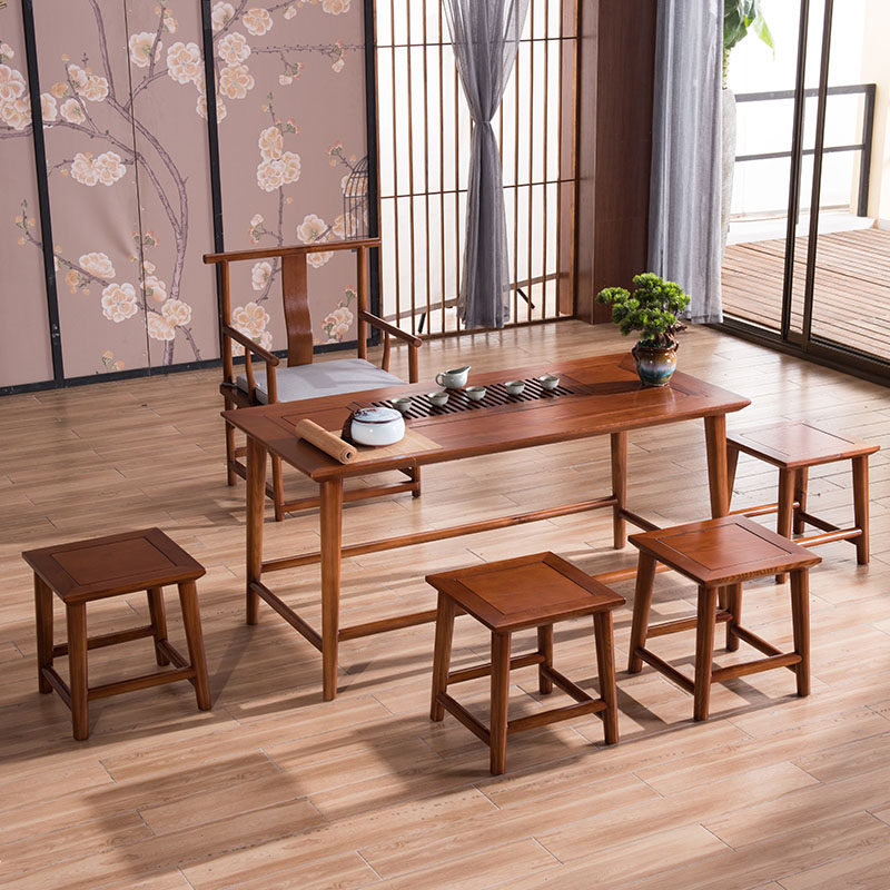 New Chinese Tea Table and Chair Combination Zen Solid Wood Tea Table Modern Simple Tea Table Tea Room Furniture Customization