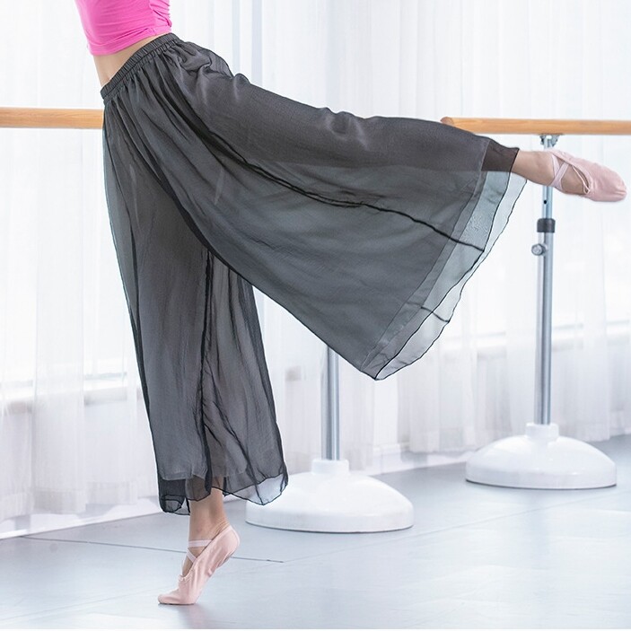 Middle Country Wind Modern Vintage Dance Pants Flutter Snow Spinning Skirt Pants Loose Broadlegged Pants Children Table Performance Clothing