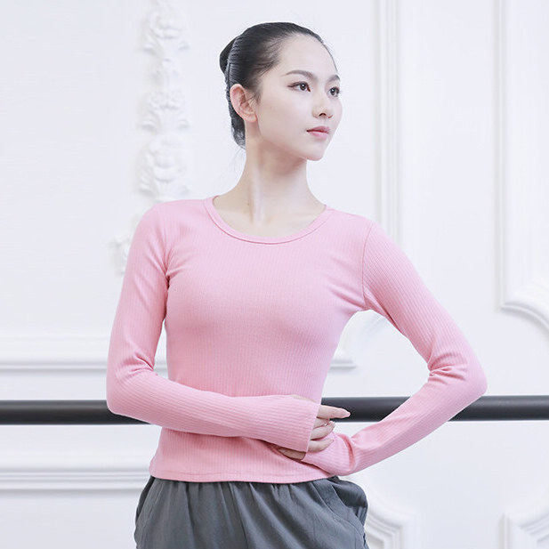 Modern ballet dancing women's set refers to long-sleeved base training tops art test practice clothing adult short section slim thick