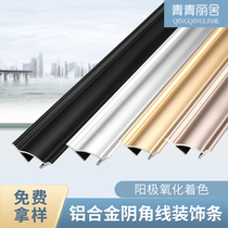 Aluminum alloy female corner decorative strip Titanium triangle pressure strip Floor female corner line Ceiling edge strip Wall edge banding strip
