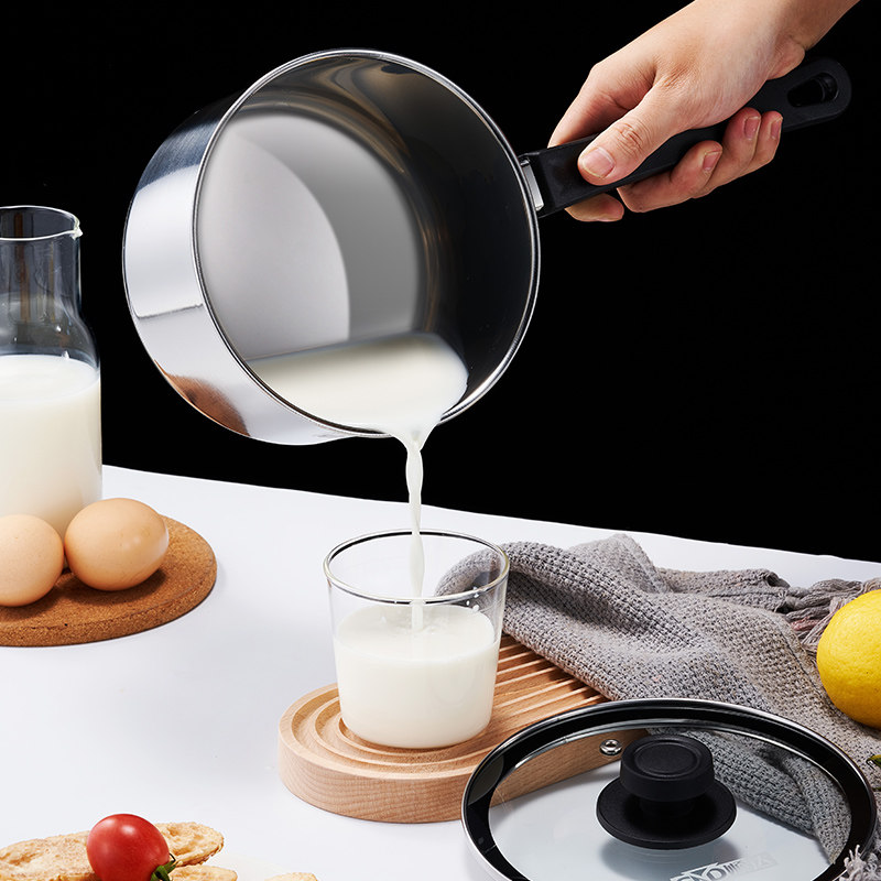 Shunda baby non-staple food pot stainless steel baby small milk pot non-stick pot mini soup pot household uncoated milk pot