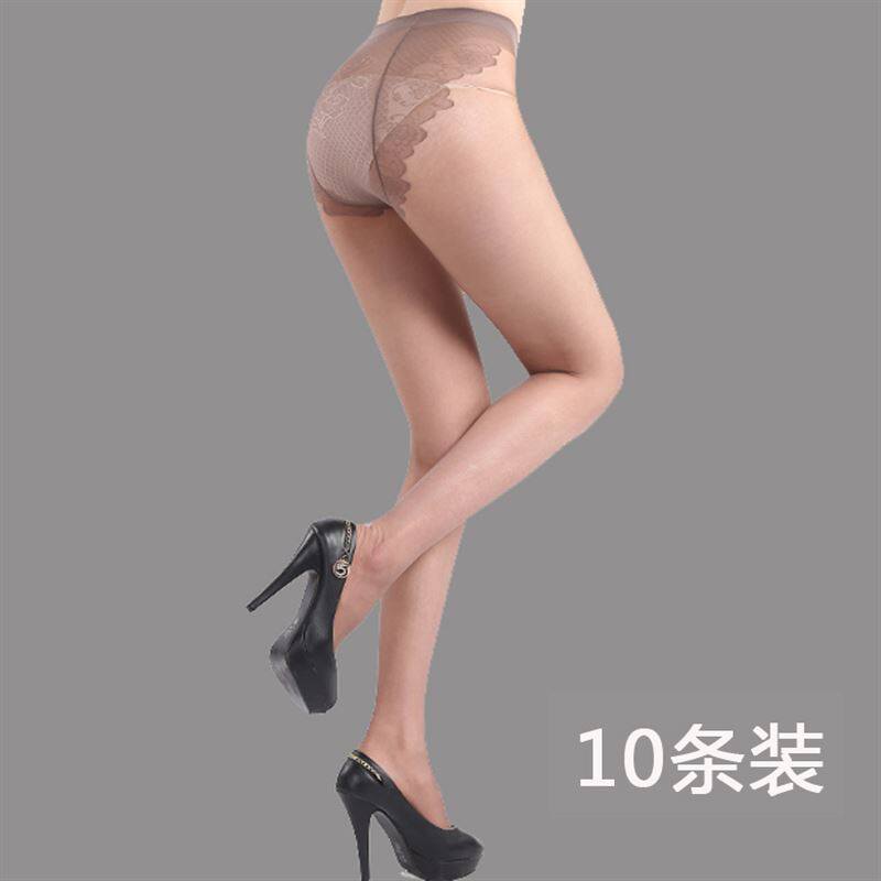 丝袜春夏季超薄款长筒加档防脱肉色连裤袜女浪沙防勾丝10双装